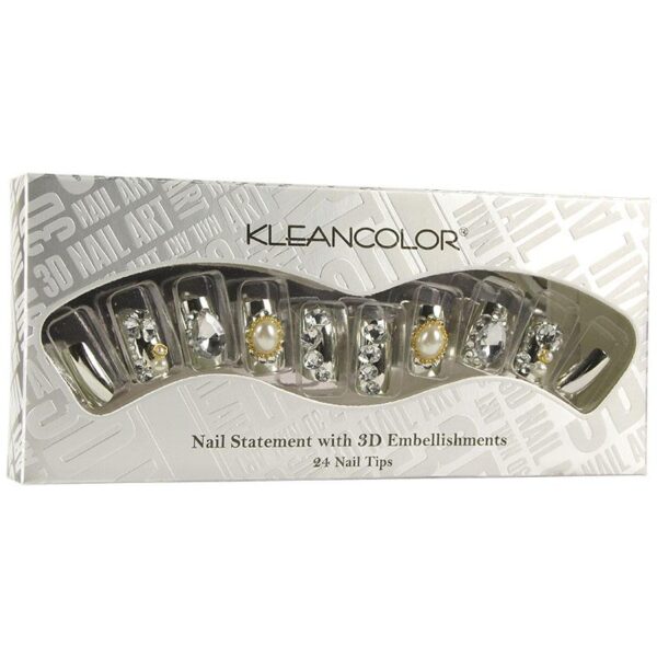Nail Statement with 3D Embellisments 24pièces KLEANCOLOR