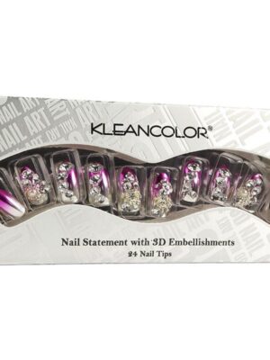 Nail Statement with 3D Embellisments 24pièces KLEANCOLOR