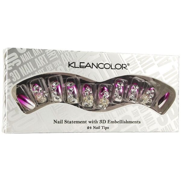 Nail Statement with 3D Embellisments 24pièces KLEANCOLOR