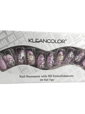 Nail Statement with 3D Embellisments 24pièces KLEANCOLOR