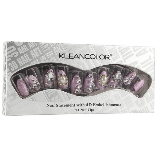 Nail Statement with 3D Embellisments 24pièces KLEANCOLOR