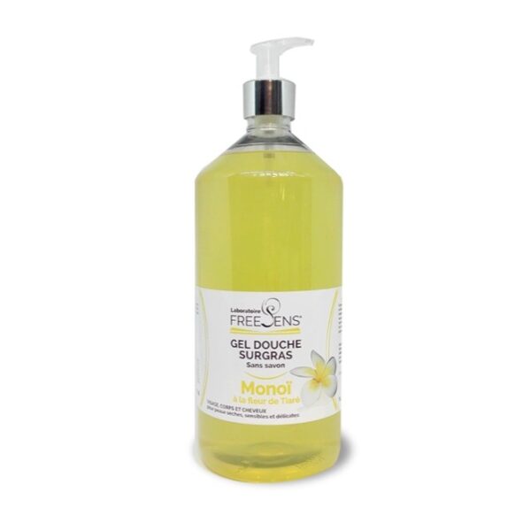 Gel Douche SURGRAS MONOÏ À LA FLEUR DE TIARÉ sans savon 1L