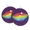 Boucles d'oreilles fermoir crochet en bois VIOLET bouche