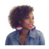 Boucles d'oreilles fermoir crochet en bois VIOLET bouche