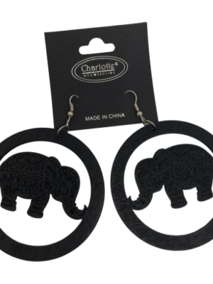Boucles d'oreilles en bois NOIR Motif