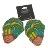 Boucles d'oreilles en bois JAUNE & VERT Effigie