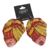 Boucles d'oreilles en bois ROUGE & JAUNE Effigie