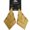 Boucles d'oreilles en bois JAUNE à CLIP