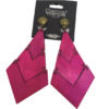 Boucles d'oreilles en bois FUCHIA à CLIP