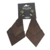 Boucles d'oreilles en bois MARRON FONCÉ à CLIP