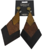 Boucles d'oreilles en bois MARRON & NOIR à CLIP