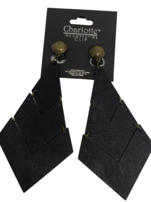 Boucles d'oreilles en bois NOIR à CLIP