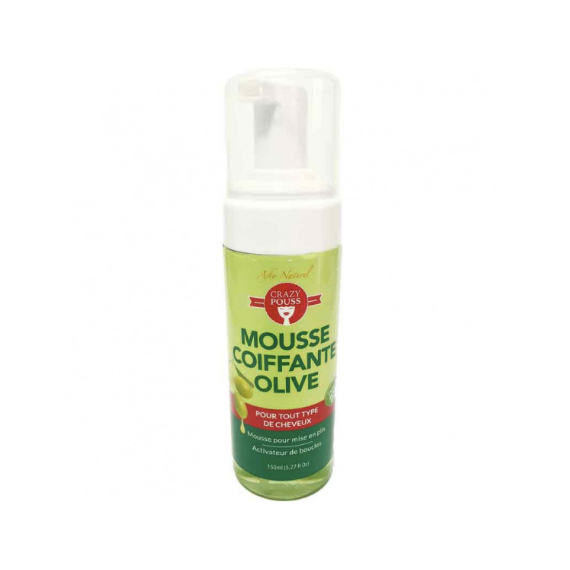 Mousse coiffante à l'huile d'olive - CRAZY POUSS 150ml Mousse coiffante à l'huile d'olive - CRAZY POUSS 150ml