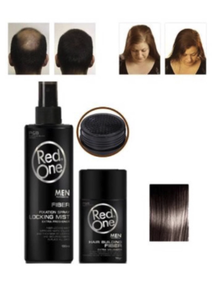 Kit HAIR BUILDING FIBER AND FIXATION SPRAY BROWN 100ml