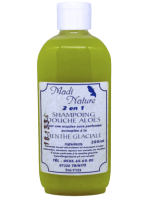 Shampoing Douche ALOE VERA MENTHE GLACIALE pour cheveux en manque de nutrition et d'hydratation