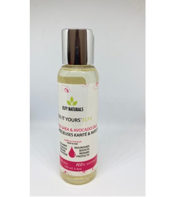huile précieuse karite et avocat elfy naturals 100ml