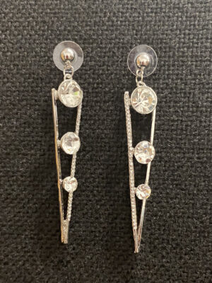 Boucles d'oreilles STRASS  couleur argent de la marque Fashion Jewelry