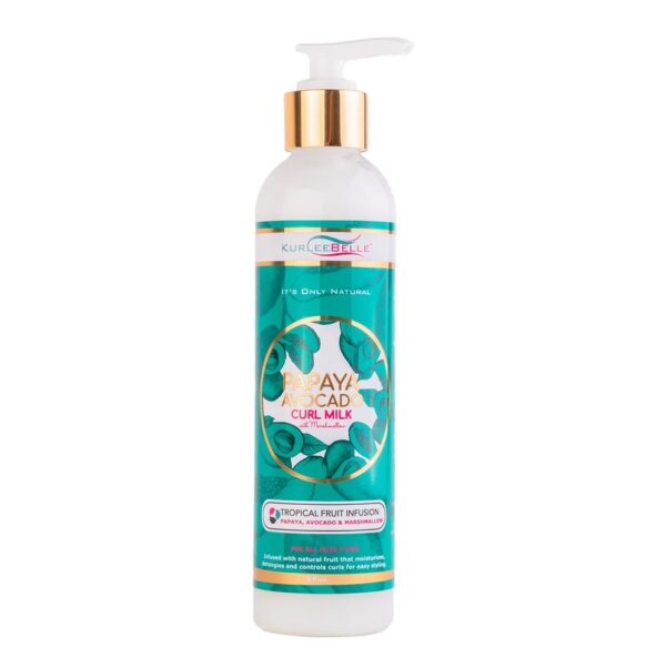 KurleeBelle Papaya Avocado Curl MilkT LAIT CURL PAPAYE AVOCAT gamme Tropical Fruit Infusion